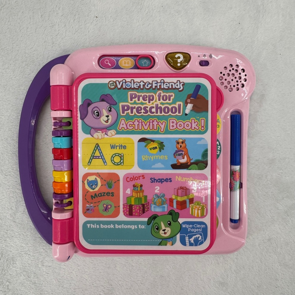 LeapFrog Violet & Friends Prep for Preschool Activity Book Pink Purple Learning
